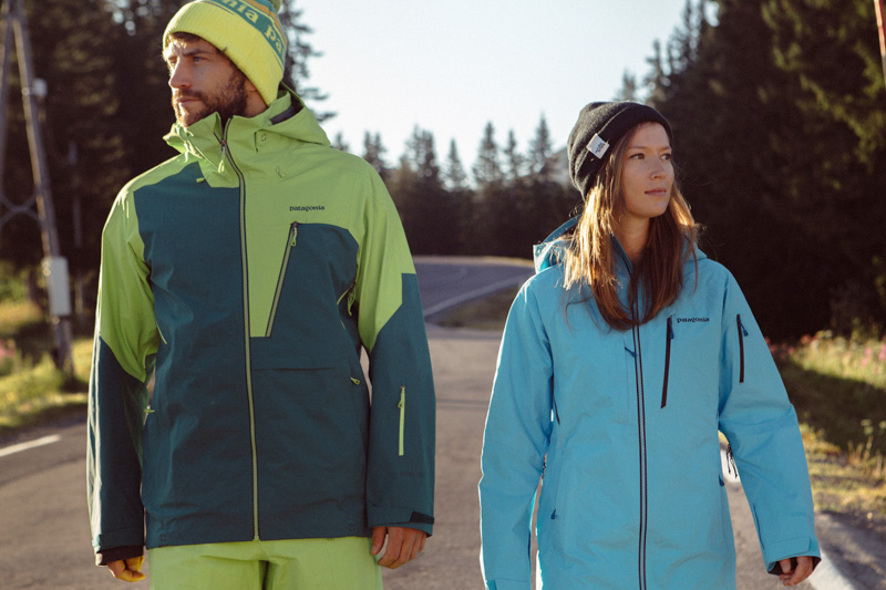 Patagonia, left to right: Reconnaissance jacket – Custom DWR - £280 | Reconnaissance bib - Custom DWR - £220 | Women