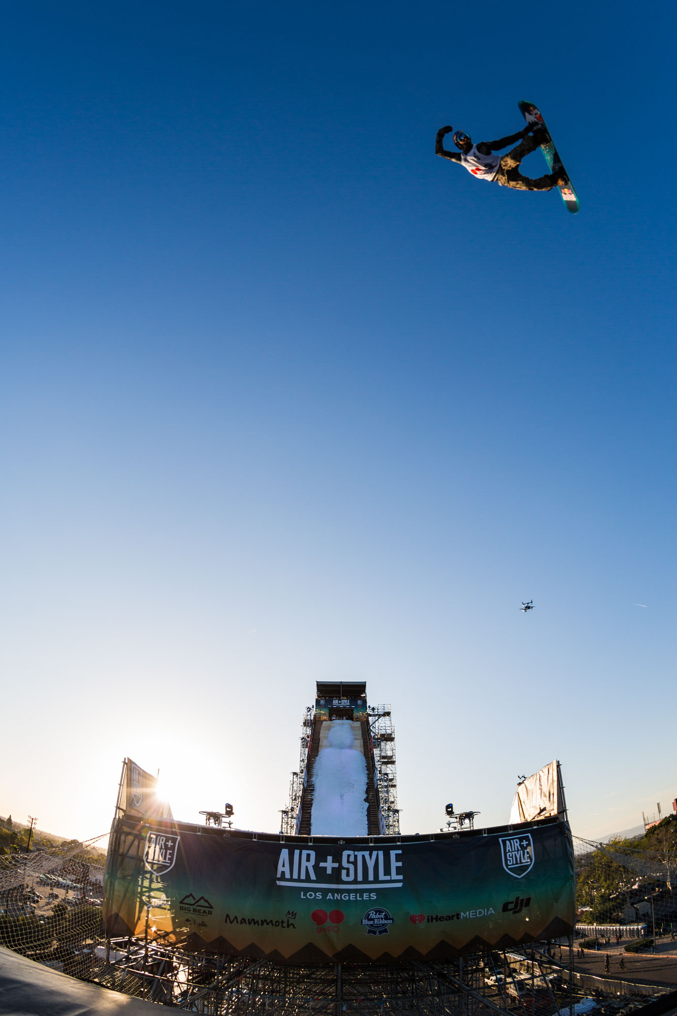 Mark McMorris competes at Air + Style, held at EXPO Park at the Coliseum in Los Angeles, CA, USA on 20 February, 2016.