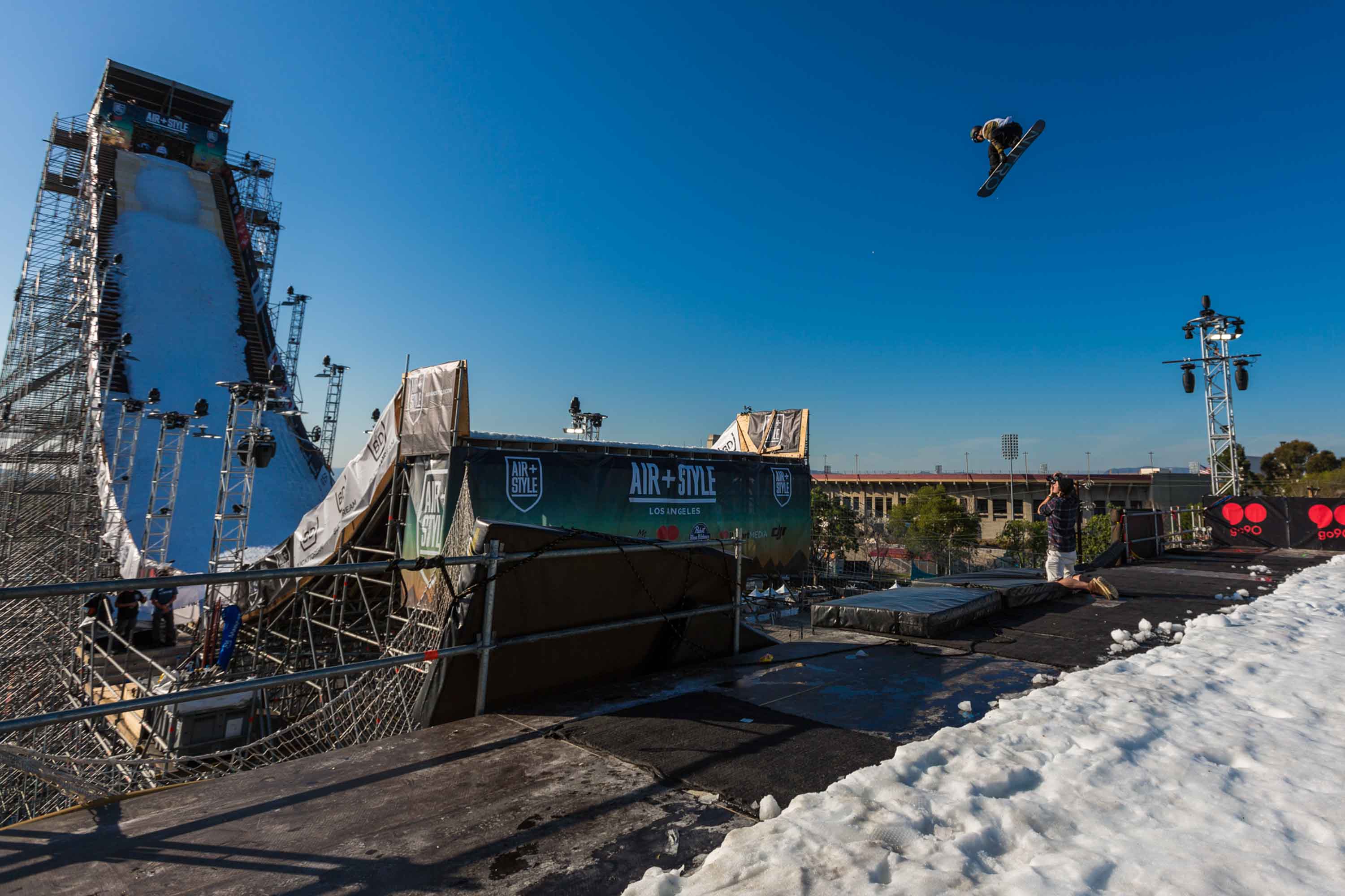 Sven Thorgren competes at Air + Style, held at EXPO Park at the Coliseum in Los Angeles, CA, USA on 20 February, 2016.