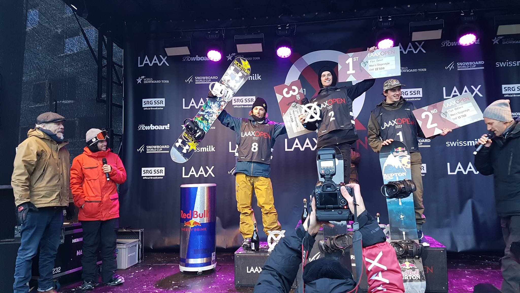 1. Max Parrot 2. Mark McMorris 3. Tyler Nicholson