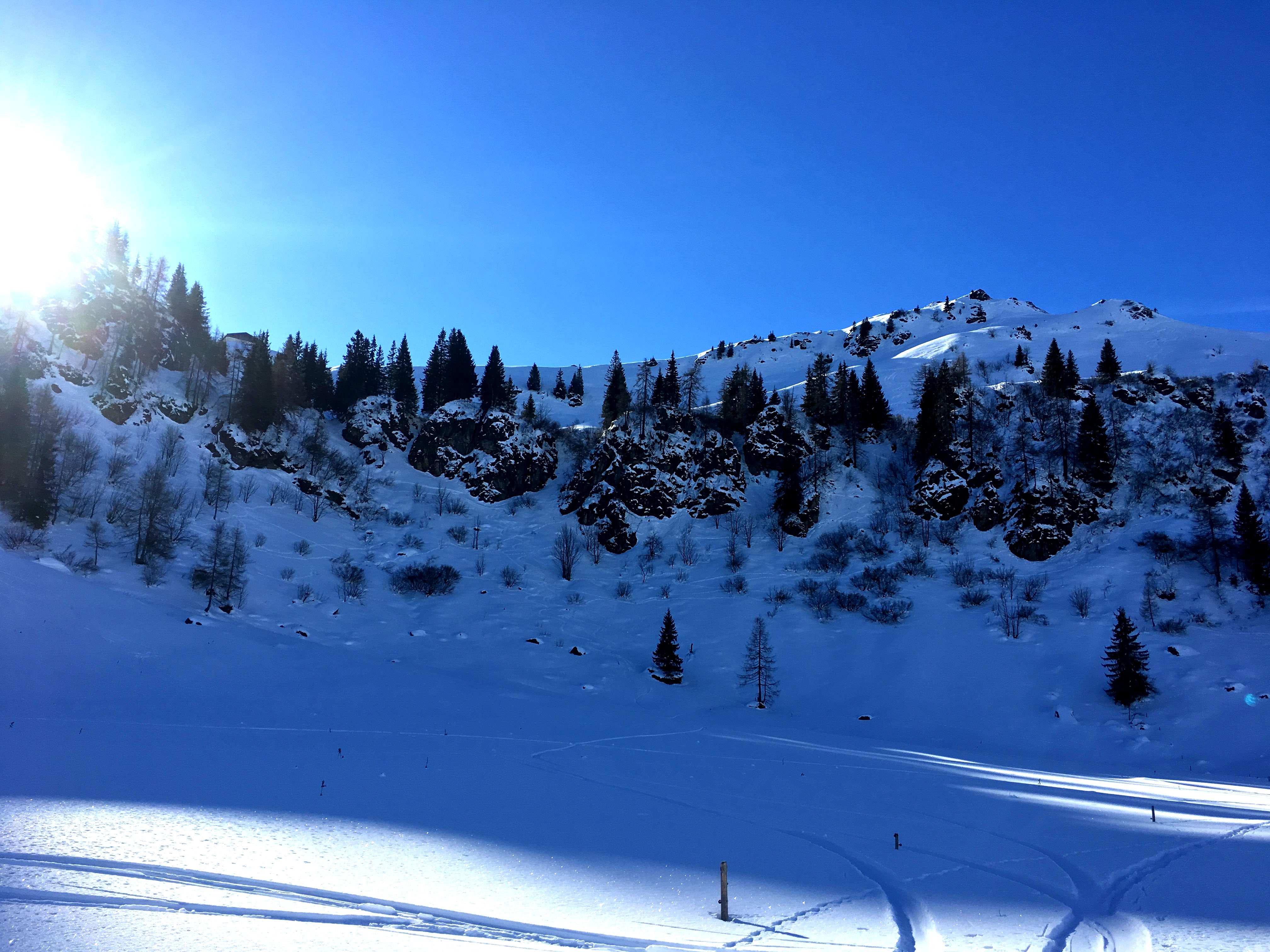 Erster schöner Powderhang. Foto: Markus Moser