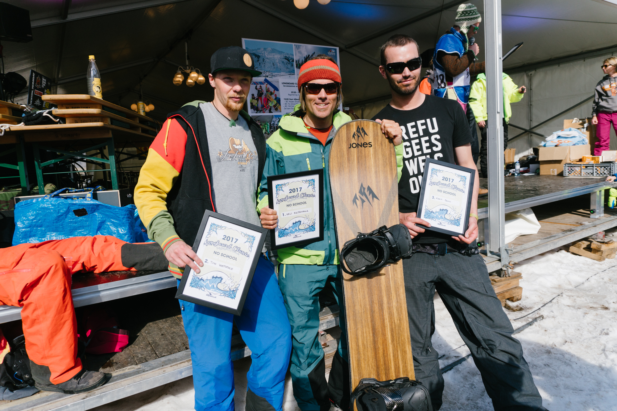 Podium No School Men: 1. Ueli Kestenholz (CH) 2. Tino Weittstock (D) 3. Adam Pauli (AT)