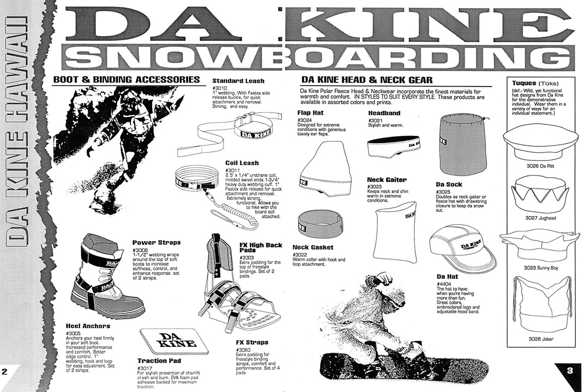 Allererster Dakine Snowboard Katalog 1992.