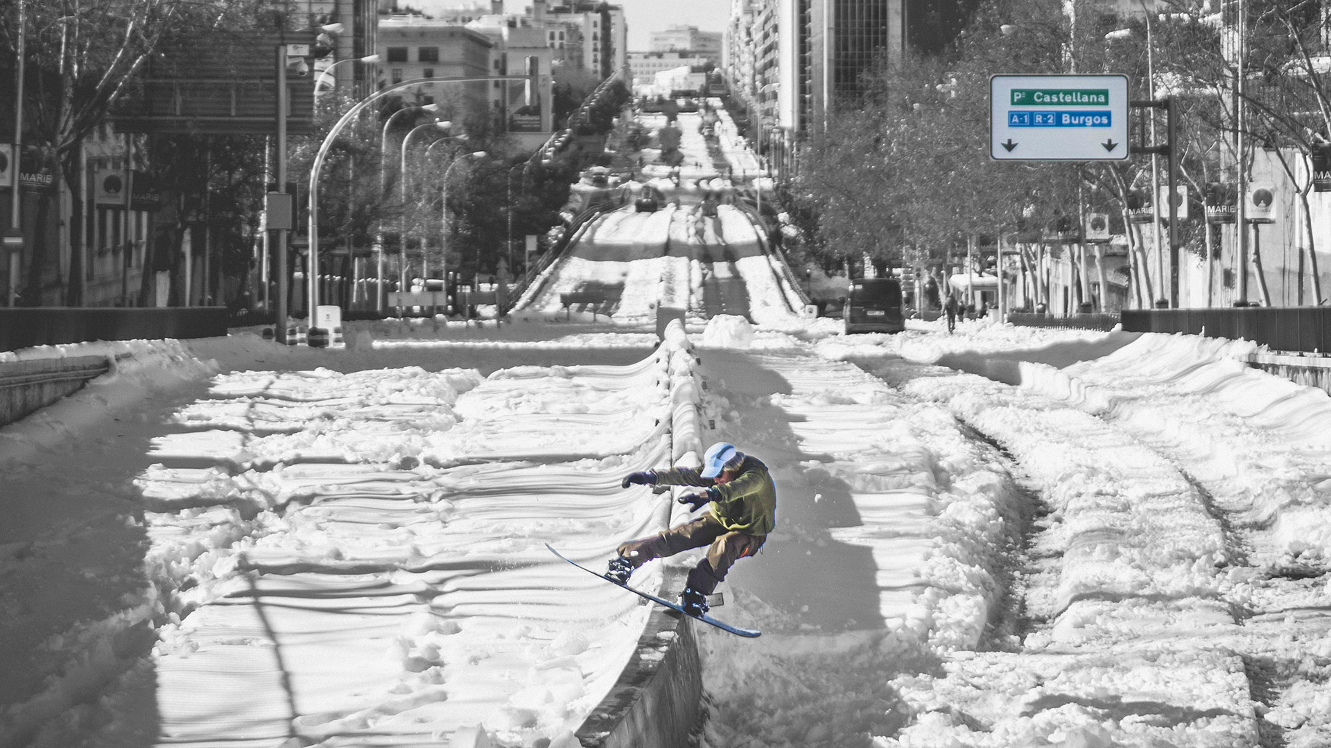 snowboard, madrid, street, icon