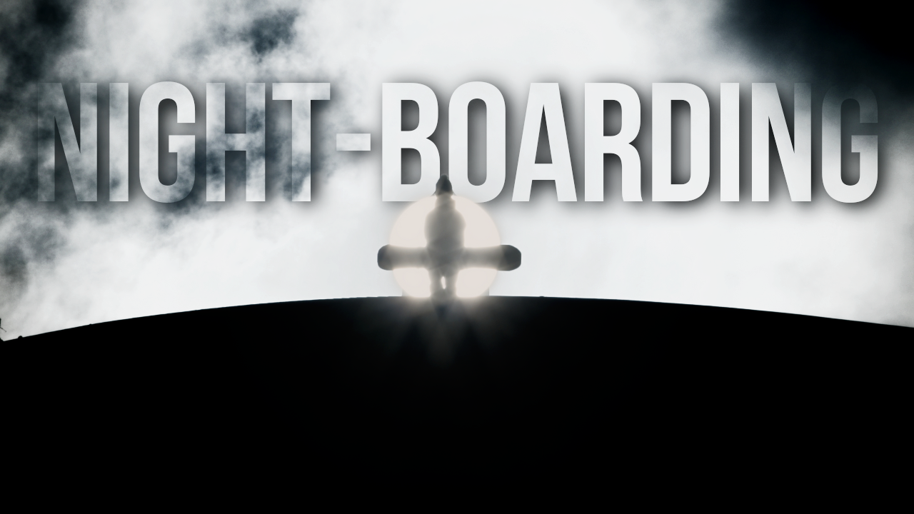 SNOWBOARDING AT NIGHT