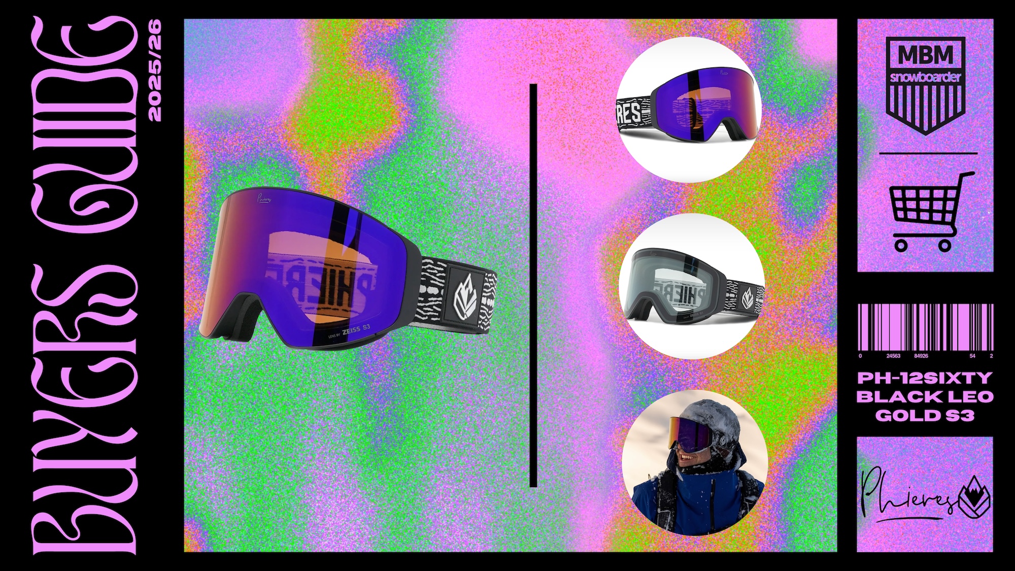 Phieres PH-12sixty | Black Line Infrared Snowboard-Brille