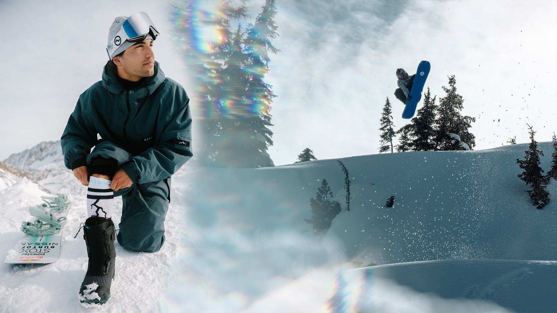 Kompressionssocken beim Snowboarden