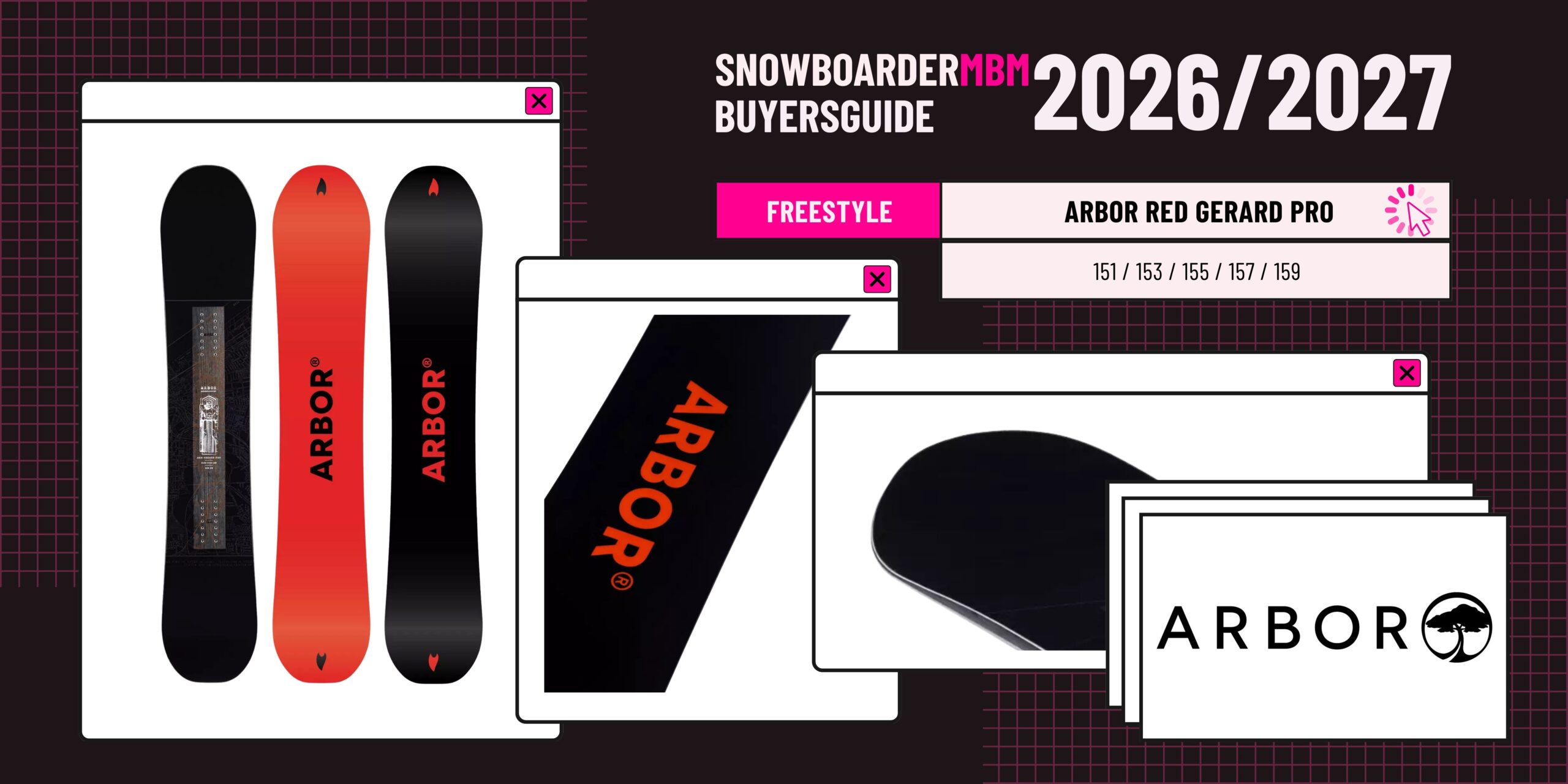 Arbor Red Gerard Pro Snowboard 2026/2027