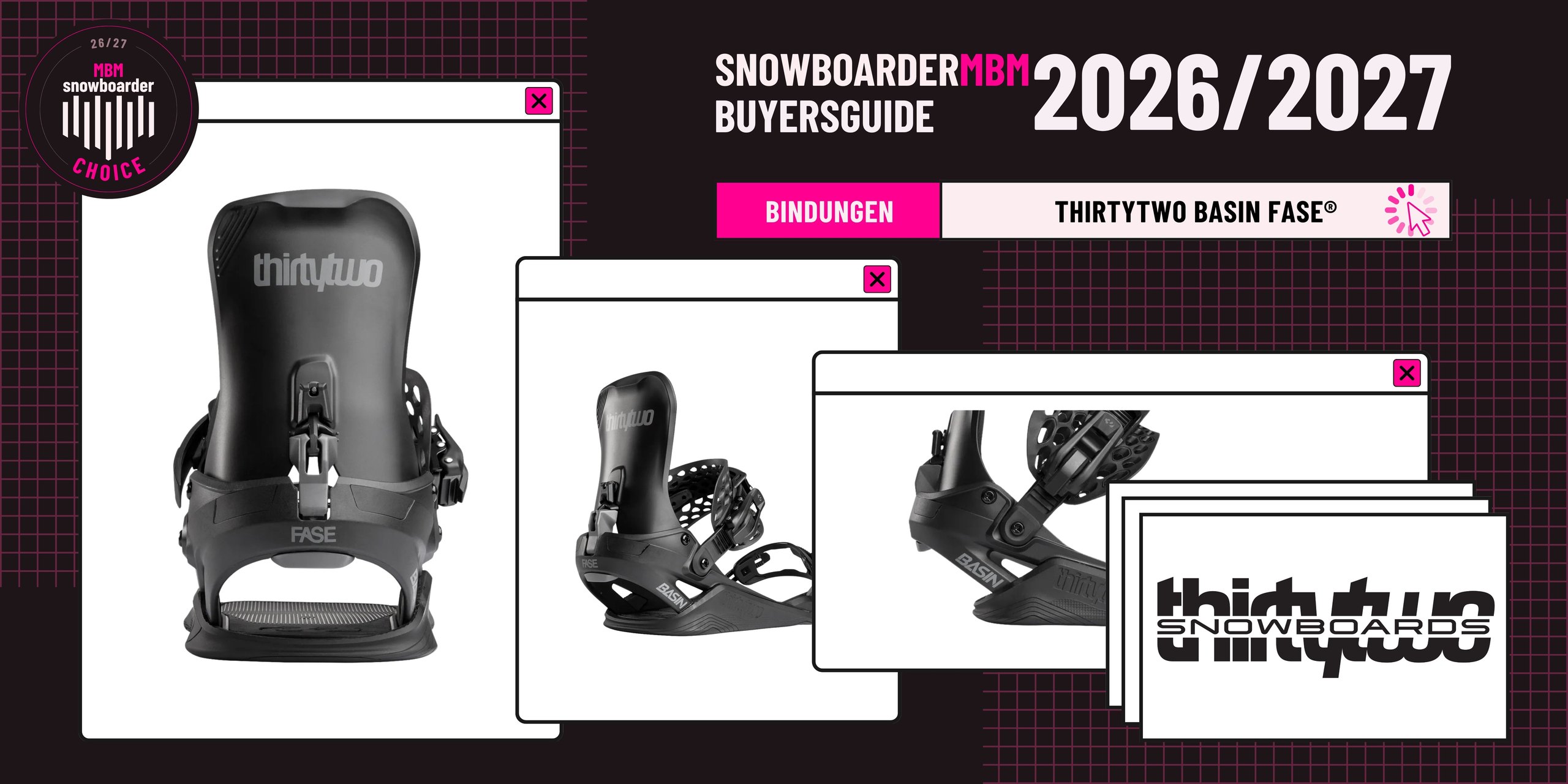 thirtytwo Basin FASE® Snowboard-Bindung 2026/2027