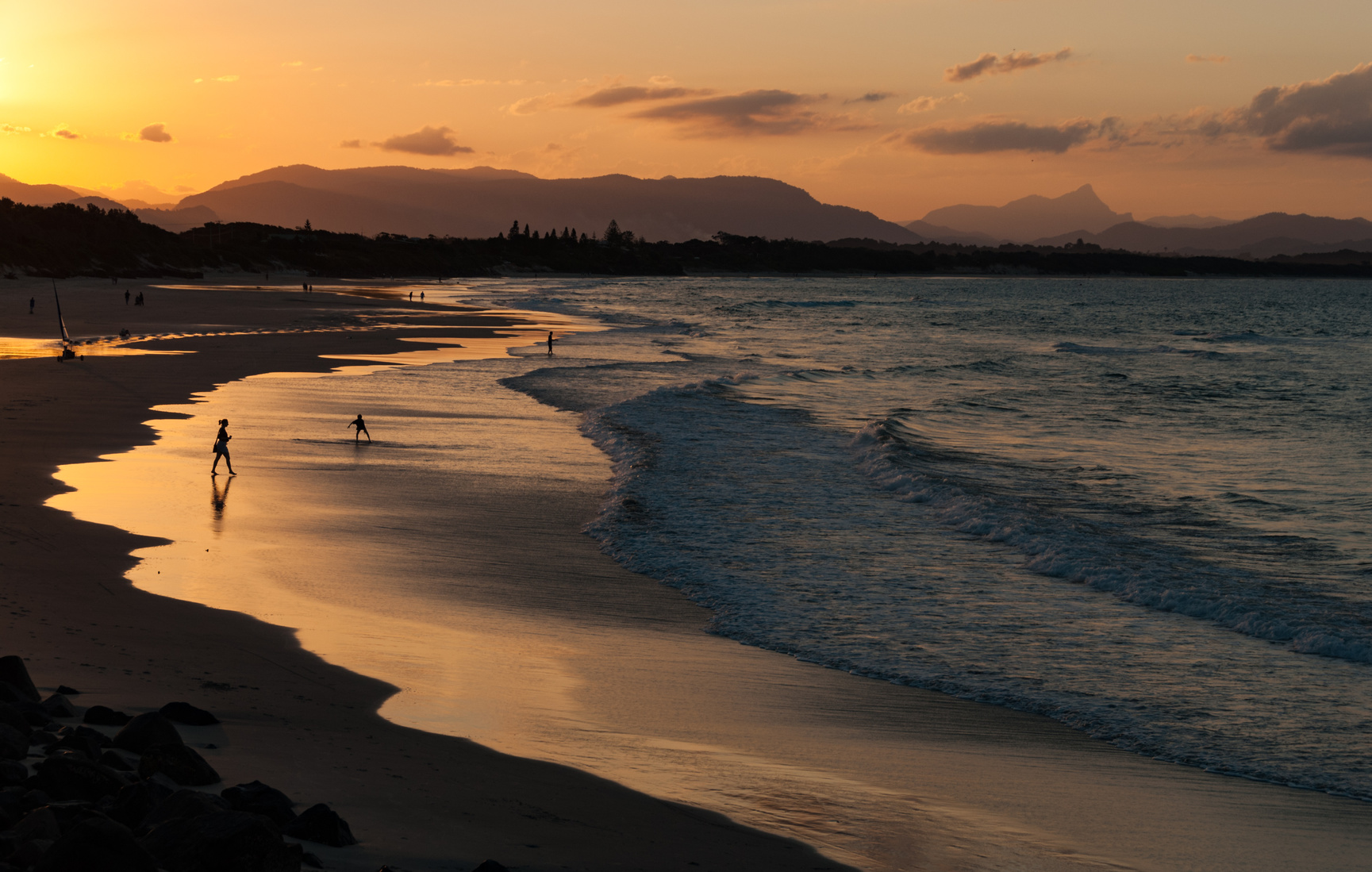 Setting sun Byron Bay, NSW, Australia