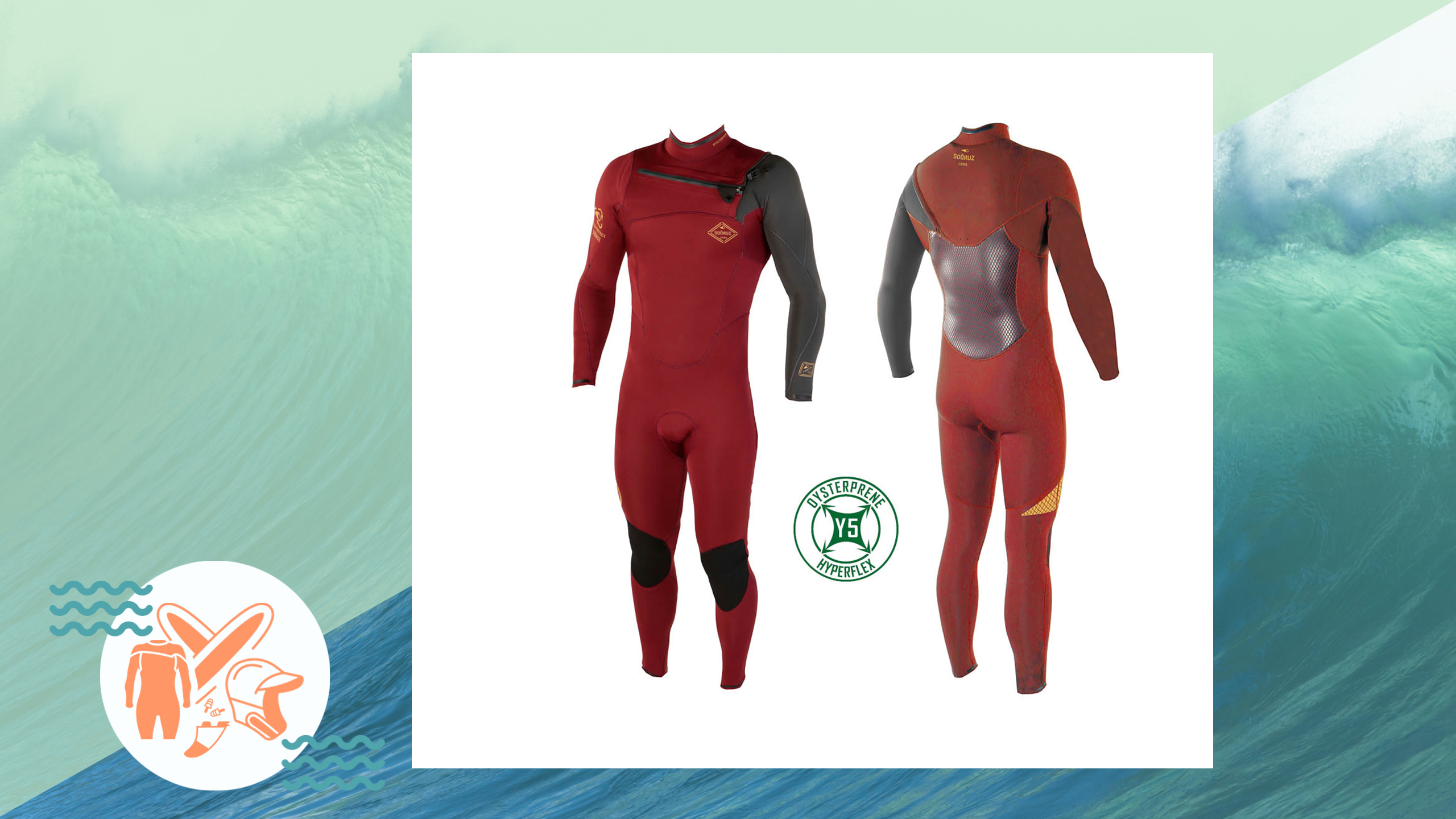 SOÖRUZ Wetsuits -FIGHTER Chest-zip Red - Men