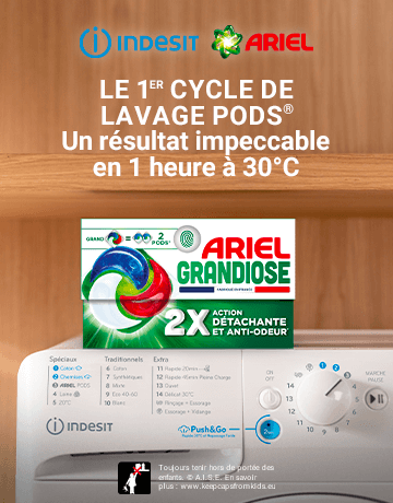 Jetez votre Ariel PODS®  tournez et c’est parti !