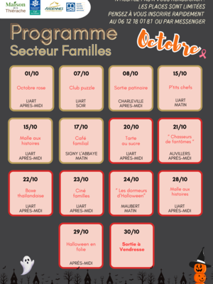 Programme Octobre MT