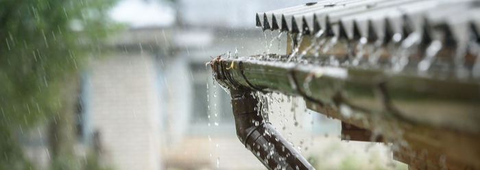 rain running off shed roof