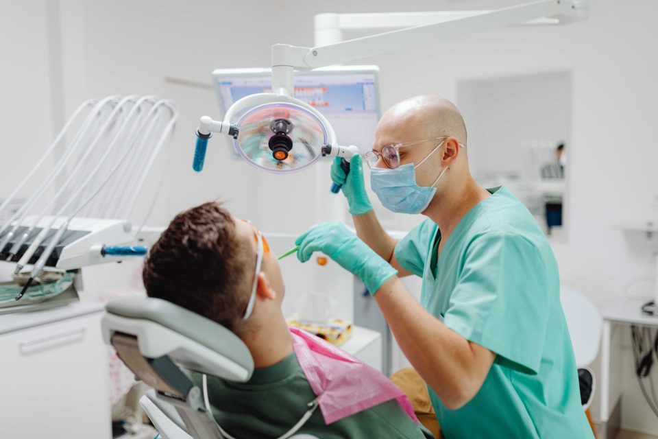 Person being treated by a dentist