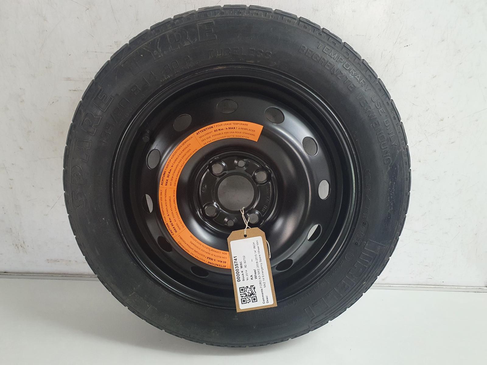 FORD KA MK2 20082016 14" INCH SPACESAVER SPARE WHEEL PCD4x98 4Jx14