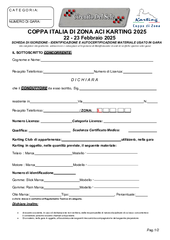 Scheda Iscrizione - Trofeo Alboreto - Battipaglia
