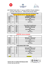 Programma gare 9 febbraio 2025