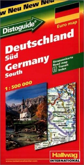 Hallwag Straßenkarten, Deutschland, Süd. 1:500.000