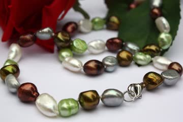 Exsila Artikel: Perlenkette Halskette Collier Schmuck barock N52 x