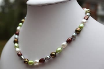 Perlenkette Halskette Collier Schmuck barock N52 x