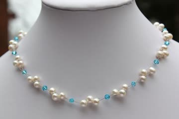 Exsila Artikel: Echte Perlenkette Collier Halskette Brautschmuck N11 x