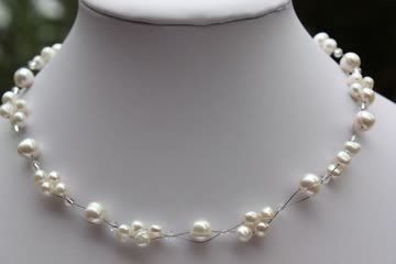 Exsila Artikel: Echte Perlenkette Collier Halskette Brautschmuck N09 x