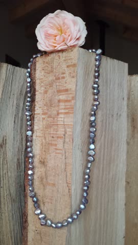 Perlenkette Halskette Collier Schmuck barock BN17 x