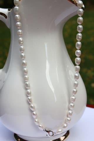 Perlenkette Halskette Collier Schmuck 45cm A21 x