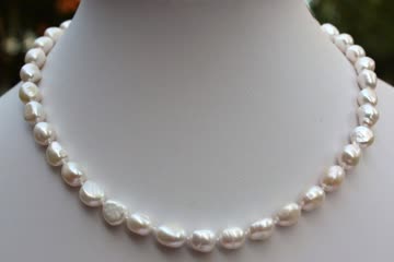 Perlenkette Halskette Collier, Süsswasserzucht Perlen Schmuck barock A25 x