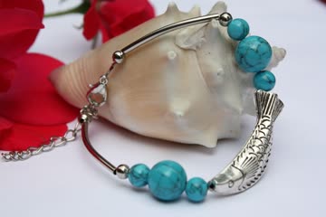 Exsila Artikel: Armband Tibet Silber Perlen Türkis Stein x