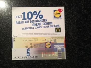 LIDL Gutschein 10%, gültig bis 1. November 2014 in allen LIDL Fillialen der Schweiz!