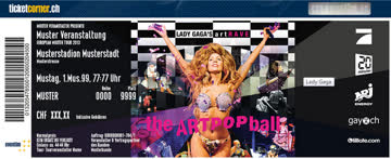 Exsila Artikel: Lady Gaga: The Artpop Ball Konzerttickets ( 2 x Sitzplätze) Original Preis pro Ticket: Fr. 137.50