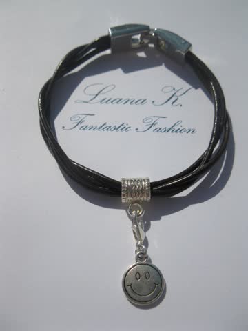 Exsila Artikel: Lederarmband dunkelbraun mit Charm *NEU* 