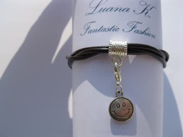 Lederarmband dunkelbraun mit Charm *NEU* 