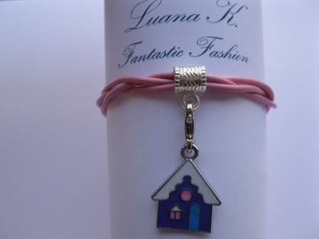 Exsila Artikel: Lederarmband rosa mit Charm *NEU* 