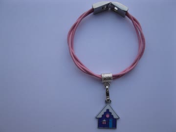 Lederarmband rosa mit Charm *NEU* 