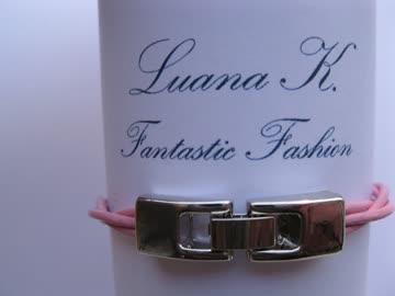 Lederarmband rosa mit Charm *NEU* 