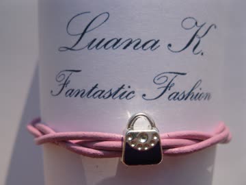 Exsila Artikel: Lederarmband flieder mit Bead *NEU* 