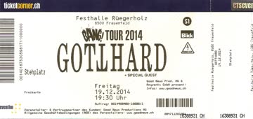 Exsila Artikel: Gotthard / Bang Tour 2014 Frauenfeld am 19.12.2014