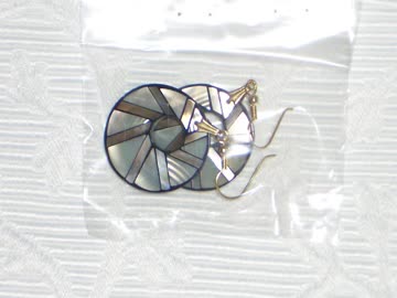 Exsila Artikel: Ohrringe Hänger (rund D15) Balck & White Collection, hergestellt mit natürlichen Materialien *NEU