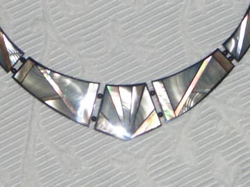 Halskette (N3) Black White Collection mit natürlichen Materialien kombiniert*Neu