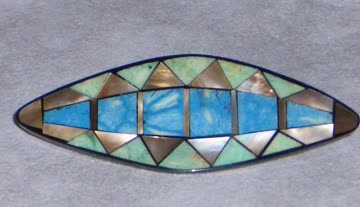 Exsila Artikel: Haarclip Blau / Grün hergestellt mit natürlichen Materialien *NEU