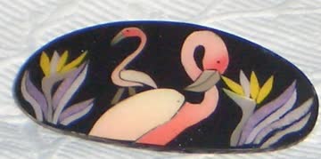 Haarclip "Flamingo and Paradise Flower" hergestellt mit natürlichen Materialien *NEU