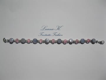 Zartes Armband, grau, silber, rosa *NEU* 