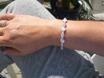 Zartes Armband, grau, silber, rosa *NEU* 