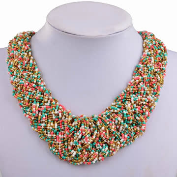 Exsila Artikel: Statement Kette Glasperlen Neu