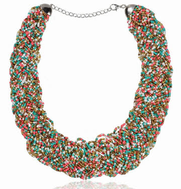 Statement Kette Glasperlen Neu