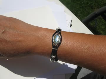 Exsila Artikel: Lederarmband schwarz mit Zierelement, Unikat *NEU*