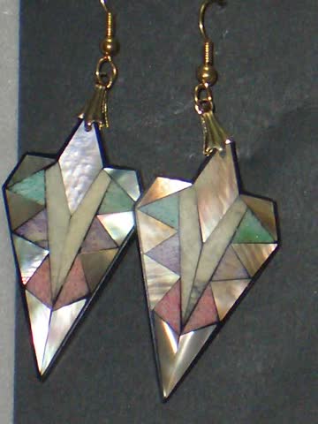 Ohrringe Hänger (D3 Pastell) hergestellt mit natürlichen Materialien*NEU